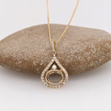 Lovely East West Oval Pendant Semi Mount w Diamond Accents