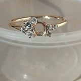 14K White Gold Floral Diamond Semi Mount Ring