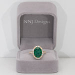 14K yellow gold emerald ring