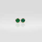 14K yellow gold zambian emerald earrings