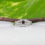 14K white gold purple spinel ring with diamond accents