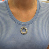 Platinum Natural Diamond Circle Pendant
