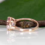 14K rose gold Cor de Rosa morganite ring with diamond accents