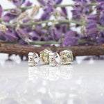 14K white gold demantoid garnet earrings