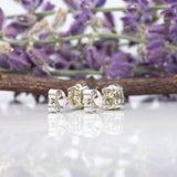 14K white gold demantoid garnet earrings