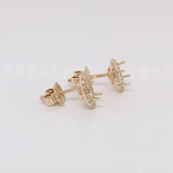 Angel Halo Earrings Semi Mount w Diamond Accents