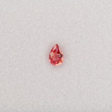 0.46 carat natural padparadscha sapphire, pear 6x4mm pink-orange loose gemstone