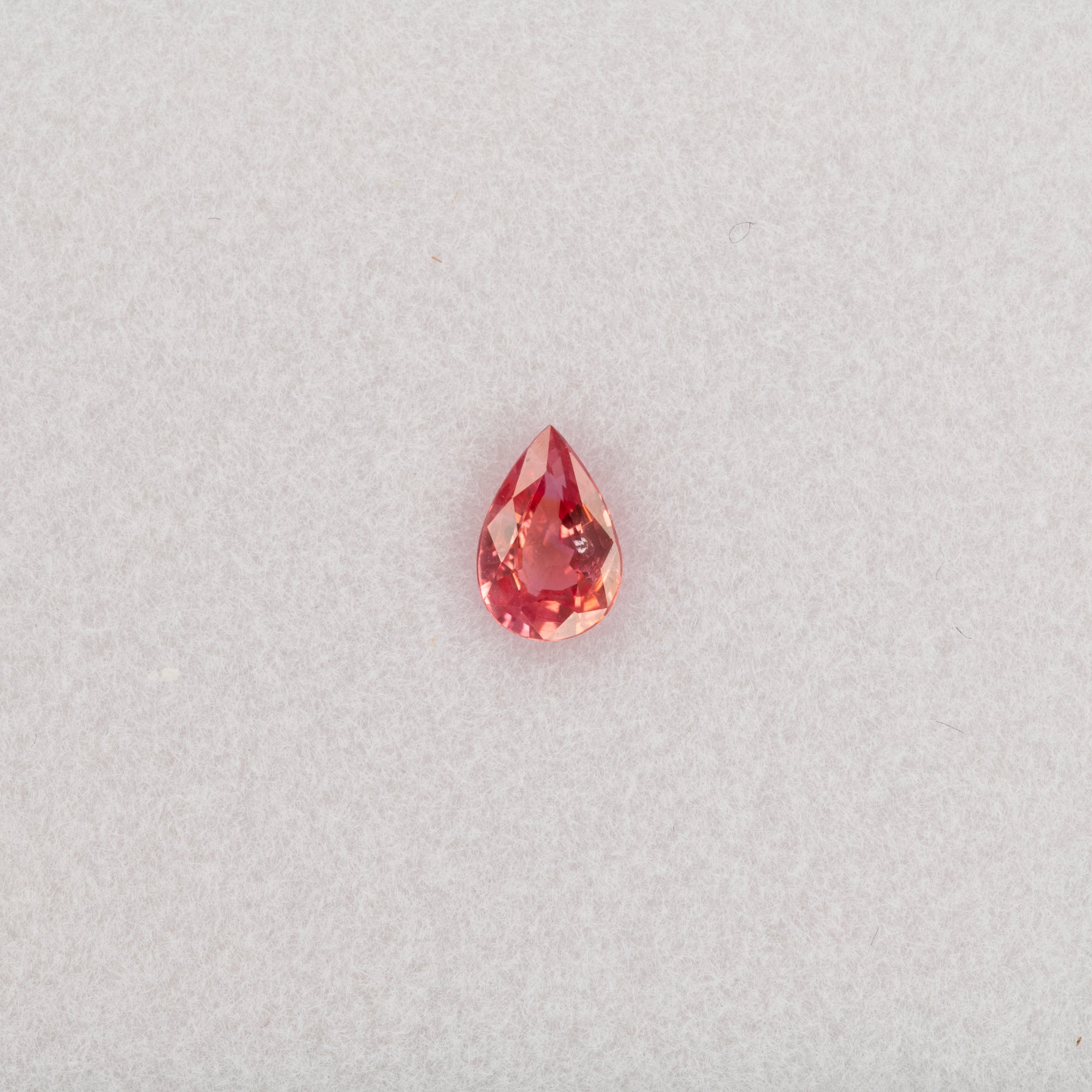 0.46 carat natural padparadscha sapphire, pear 6x4mm pink-orange loose gemstone