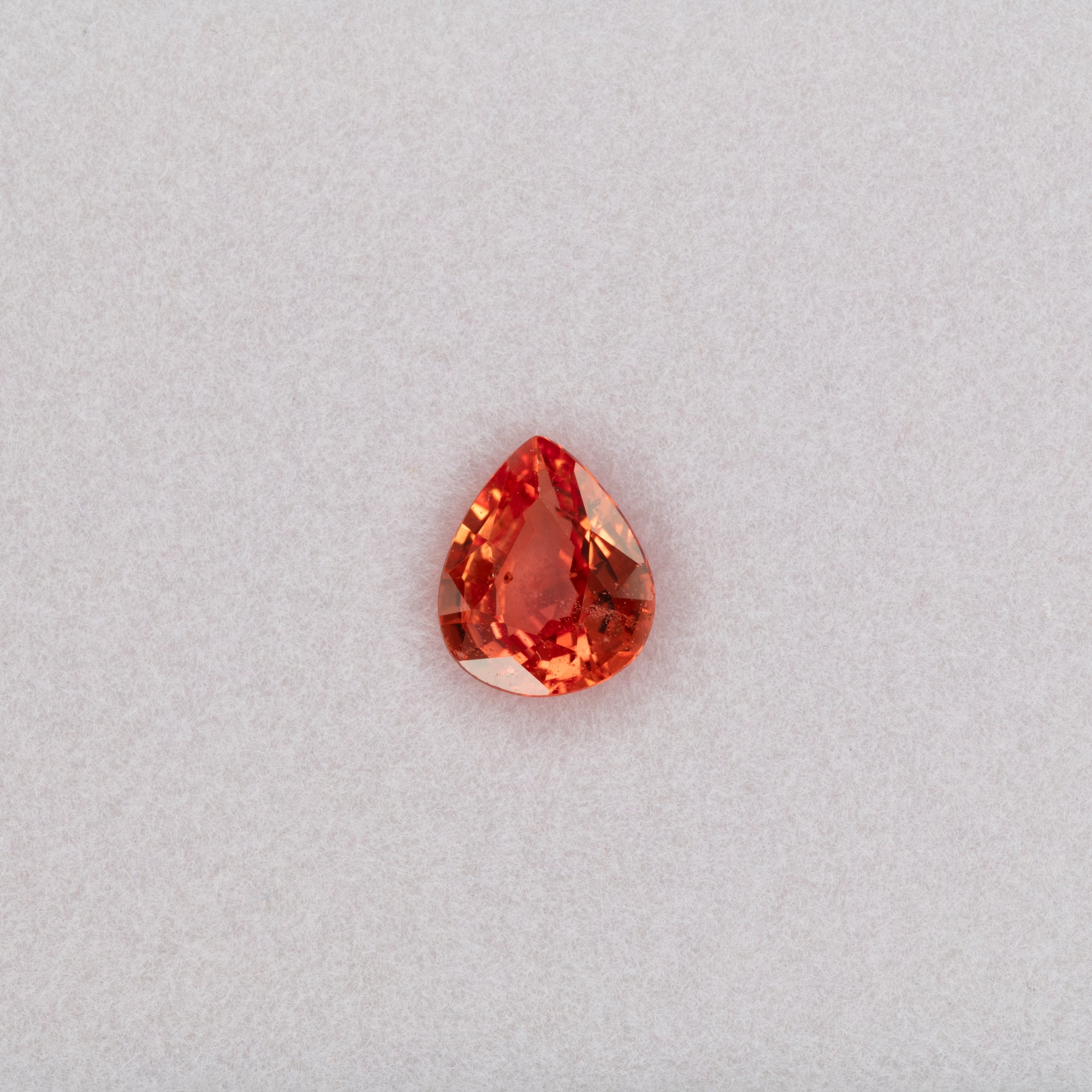 1.13 carat natural padparadscha sapphire, pear 7.3x6mm pink-orange loose gemstone