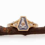 Keira Solid 14k Gold Blue Sapphire Ring with Natural Diamond Accents,8x6.5mm