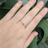 Ravina Pink Sapphire Ring with Natural Diamonds Accents: 14k Solid Gold, Round 3.5mm