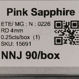 0.30 carat natural Ceylon pink sapphire round 4mm loose gemstone – view 3