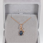 14K rose gold black opal pendant