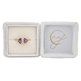 Kahani 1.9Ct Pink & Purple Sapphire Ring with Natural Diamond Accents in Solid 14K Gold: Elegant Bi-Color Sapphire Ring
