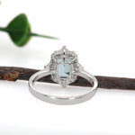 Rashmita 14K White Gold 1.5cts Aquamarine Diamond Ring | Emerald Cut 8x6mm