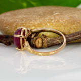 Seraphina Solid 14k Gold Star Ruby Ring with Natural Diamonds Accents, Oval 10x8mm