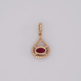 Ridhima 1Ct Rubellite Tourmaline Pendant with Natural Diamond Accents in Solid 14K Gold:  Elegant Pink Gemstone Pendant