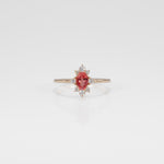 14K yellow gold padparadscha sapphire ring