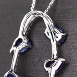 14K White Gold Ombre Purple Sapphire Diamond Pendant | Oval and Pear Shape 7x5mm