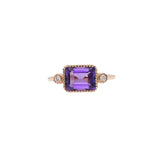 2.4Ct Amethyst Ring with Earth Mined Diamond Accents in Solid 14K Gold – Oval 9x7mm Fine Jewelry