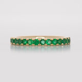 Zambian Emerald Band in Solid 14K Gold – Minimalist Green Emerald Fine Jewelry Stackable Ring