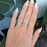 Elegant Pink Sapphire Ring with Natural Diamond Accents – Solid 14K Gold Trillion Cut Fine Jewelry Statement Design