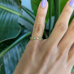14K yellow gold diamond band