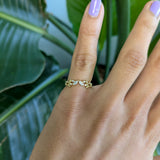 14K yellow gold diamond band