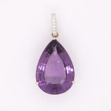 Nicole 8.1Ct Amethyst Pendant with Earth Mined Diamond Accents: Solid 14K Gold, 23x16mm