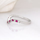 Lumi 14K White Gold Ruby and Diamond Band | RD 1.6mm