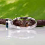 14K white gold indicolite tourmaline ring with diamond accents