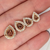 Versatile Earrings Semi Mount w Halo of Diamonds