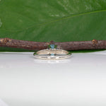 10K white gold blue zircon estate ring