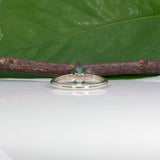 10K white gold blue zircon estate ring