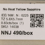 0.83 carat natural Ceylon yellow sapphire shield cut 5.8x5.7mm loose gemstone – view 2