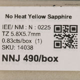 0.83 carat natural Ceylon yellow sapphire shield cut 5.8x5.7mm loose gemstone – view 2