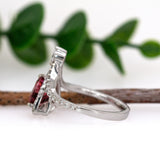 Lily 14k White Gold Pink Tourmaline and Natural Diamond Ring | TR 8mm