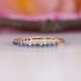 Nimasha | Blue Sapphire Band Ring with 19 Blue Sapphires in Solid 14K Yellow Gold – Colorful Gemstone Band