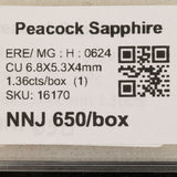 1.36 carat natural peacock sapphire cushion 6.8x5.3mm loose gemstone – view 2