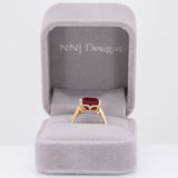 10K yellow gold Madagascar ruby emerald-cut estate ring