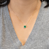 Elegant 1.8Ct Natural Zambian Emerald and Earth Mined Diamond Accents: Solid  14K Gold – Round 8mm Emerald Jewelry