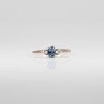 14K yellow gold montana sapphire ring