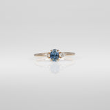 14K yellow gold montana sapphire ring