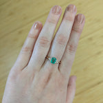 Reena 14K Rose Gold 0.56cts Ethiopian Emerald  Diamond Ring | Emerald Cut 6x4mm
