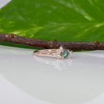 14K rose gold alexandrite ring with diamond accents