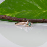 14K rose gold alexandrite ring with diamond accents
