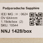 0.59 carat natural padparadscha sapphire oval 6x4mm loose gemstone – view 2