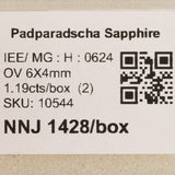 0.59 carat natural padparadscha sapphire oval 6x4mm loose gemstone – view 2