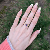 1.1ct Purple Sapphire Ring with Earth-Mined Diamonds in Solid 14K Gold, 7.5x5mm – Timeless Elegance