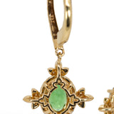 Charmi 14K Yellow Gold Tsavorite Garnet Diamond Earrings | Oval Shape 7.2x5.2mm